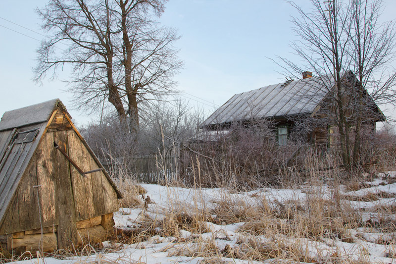 Деревня Плешково зимой